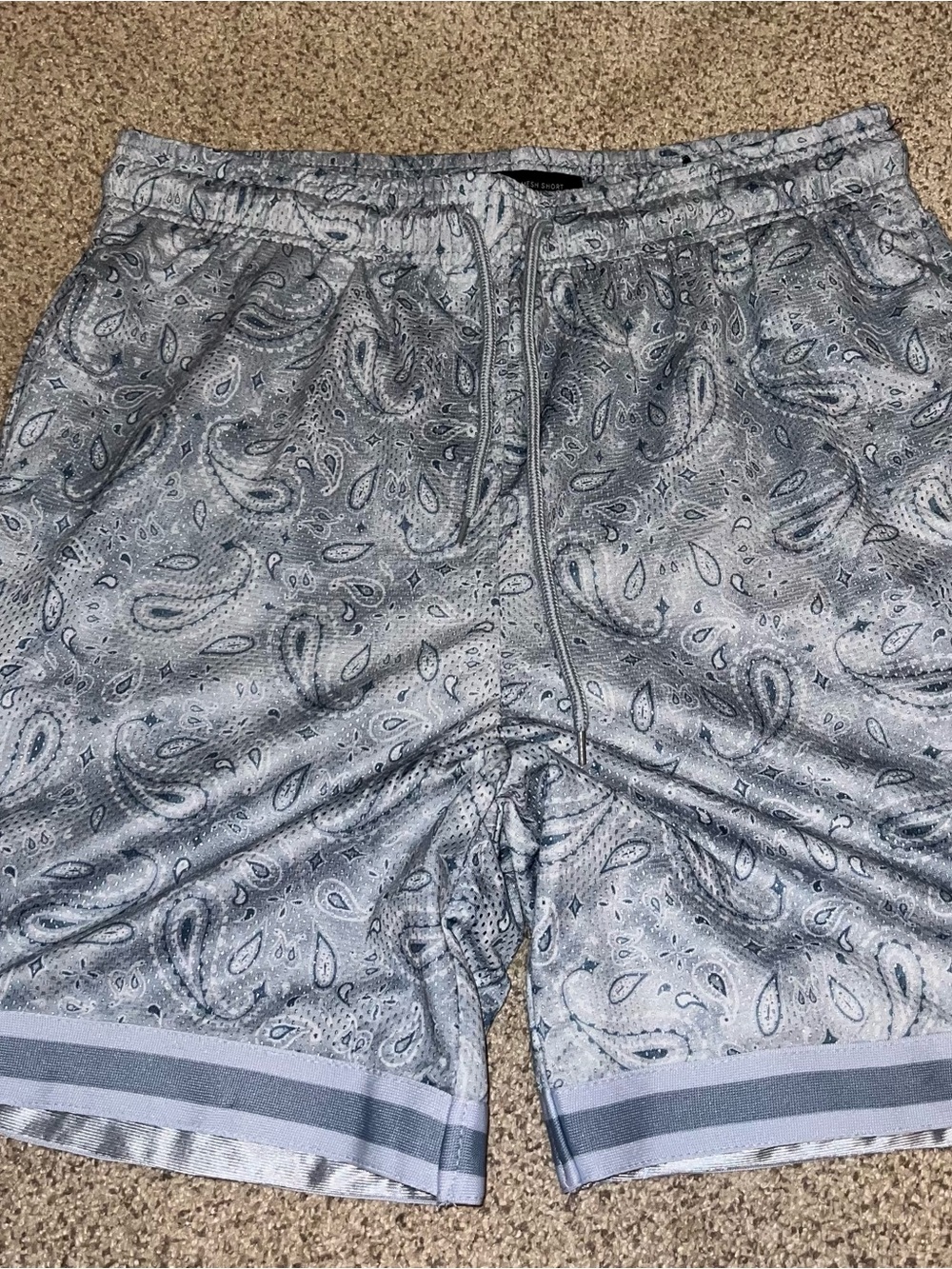 Brooklyn Cloth Light Gray Paisley Athletic Shorts